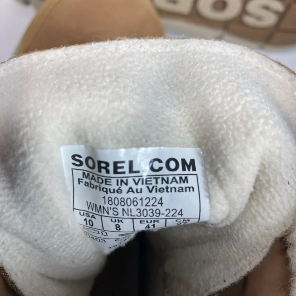 Sorel Explorer Next Joan Boots Womens 10 Waterproof Tan Suede faux fur lining